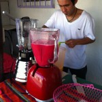 Jugolandia in playa with Sergio and Gaston the special beet drink Javier