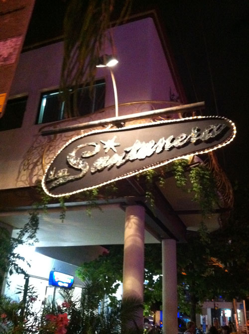 La Santanera night club sign in playa del carmen