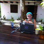 Leanne at Casa Del Las Olas working away in Tulum Mexico