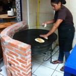 Quesadillas being made in downtown Playa Del Carmen mexico
