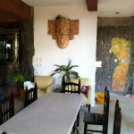 The eating area around the gated complex in playa del carmen