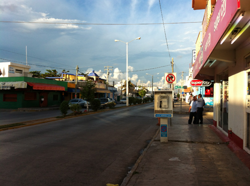 evening in the back Streets of Playa Del Carmen, Mexico