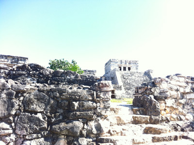 Temple of the decending god Tulum Mexico