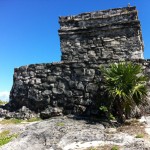 Temple of the decending god Tulum Mexico Mayan Ruins