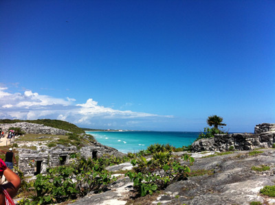 Temple of the decending god Tulum Mexico Mayan Ruins1