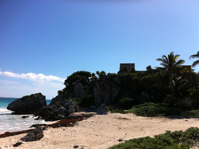 Tulum Mexico Mayan Ruins View Of Beach